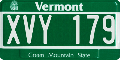 VT license plate XVY179