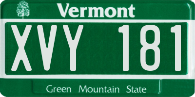 VT license plate XVY181