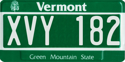 VT license plate XVY182