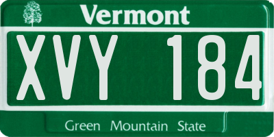 VT license plate XVY184