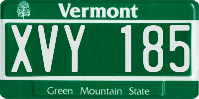 VT license plate XVY185