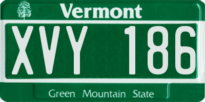 VT license plate XVY186