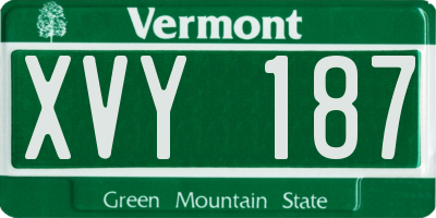 VT license plate XVY187