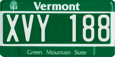 VT license plate XVY188