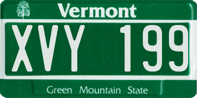 VT license plate XVY199