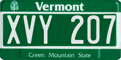 VT license plate XVY207