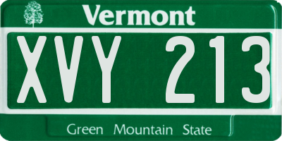 VT license plate XVY213