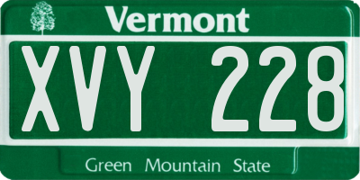 VT license plate XVY228