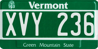 VT license plate XVY236