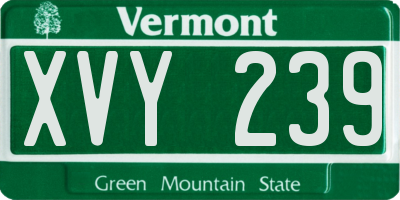 VT license plate XVY239