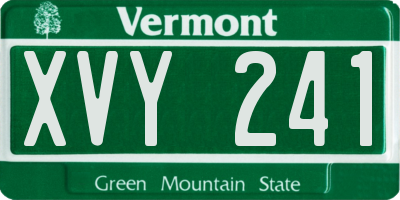 VT license plate XVY241