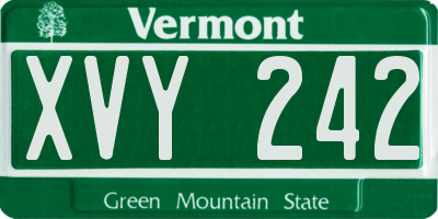 VT license plate XVY242