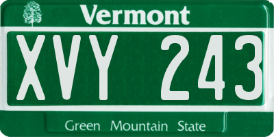 VT license plate XVY243