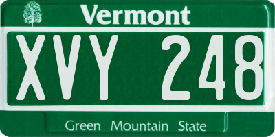 VT license plate XVY248
