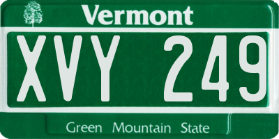 VT license plate XVY249