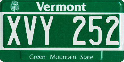 VT license plate XVY252