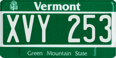 VT license plate XVY253
