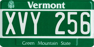 VT license plate XVY256