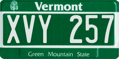 VT license plate XVY257