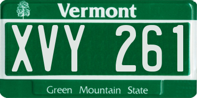 VT license plate XVY261