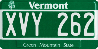 VT license plate XVY262