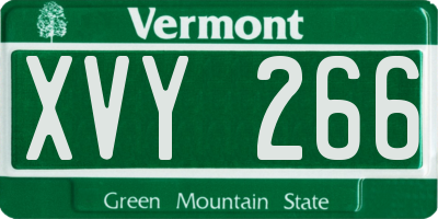 VT license plate XVY266