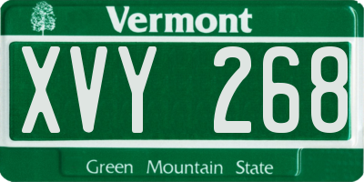 VT license plate XVY268