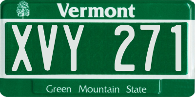 VT license plate XVY271