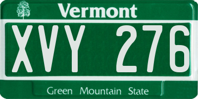 VT license plate XVY276