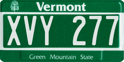 VT license plate XVY277