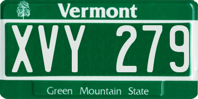 VT license plate XVY279