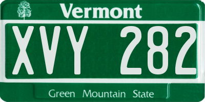 VT license plate XVY282