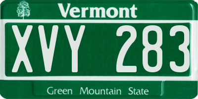 VT license plate XVY283