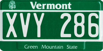 VT license plate XVY286