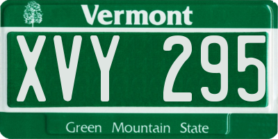 VT license plate XVY295