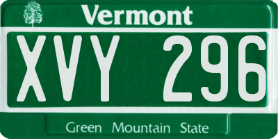 VT license plate XVY296