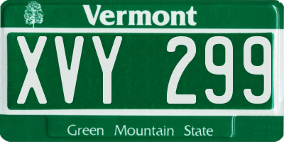 VT license plate XVY299
