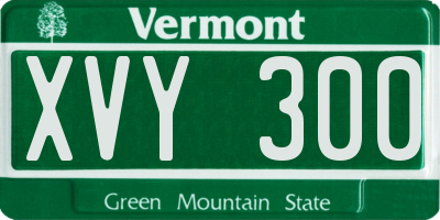 VT license plate XVY300