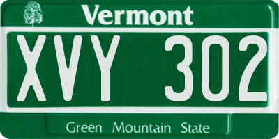 VT license plate XVY302