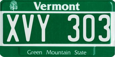 VT license plate XVY303