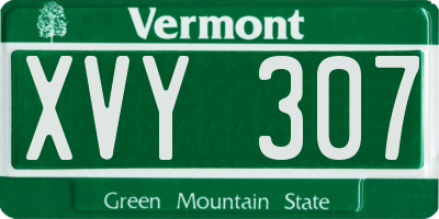 VT license plate XVY307