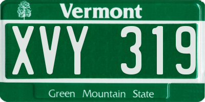 VT license plate XVY319