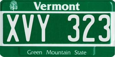 VT license plate XVY323