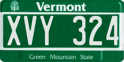 VT license plate XVY324