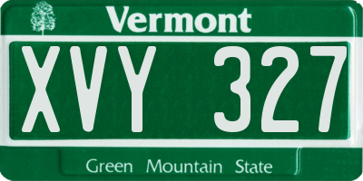 VT license plate XVY327