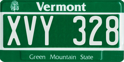VT license plate XVY328