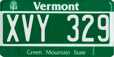VT license plate XVY329