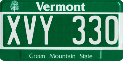 VT license plate XVY330