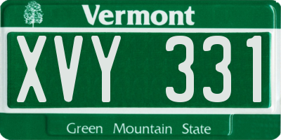 VT license plate XVY331