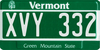 VT license plate XVY332
